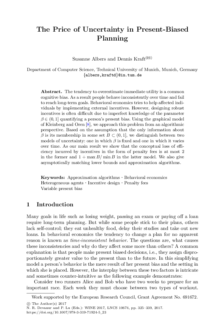 The Price Of Uncertainty In Present-Biased Planning - Page 2