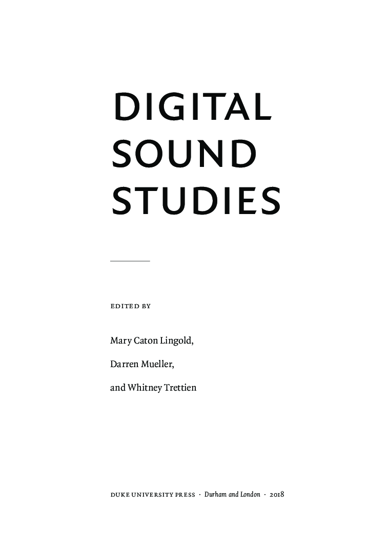 Digital Sound Studies - Page 4