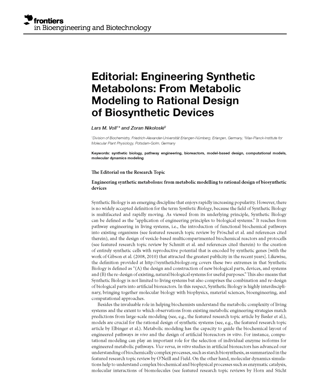 Engineering Synthetic Metabolons From Metabolic Modelling To Rational Design - Page 5