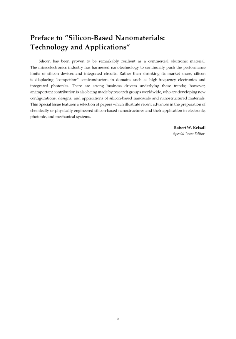 Silicon Based Nanomaterials Technology And Application - Page 4