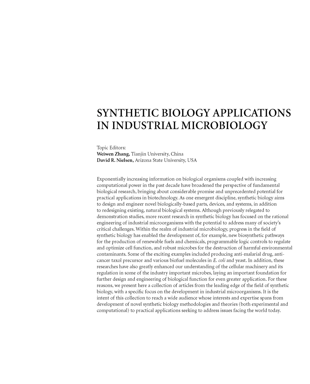 Synthetic Biology Applications In Industrial Microbiology - Page 3