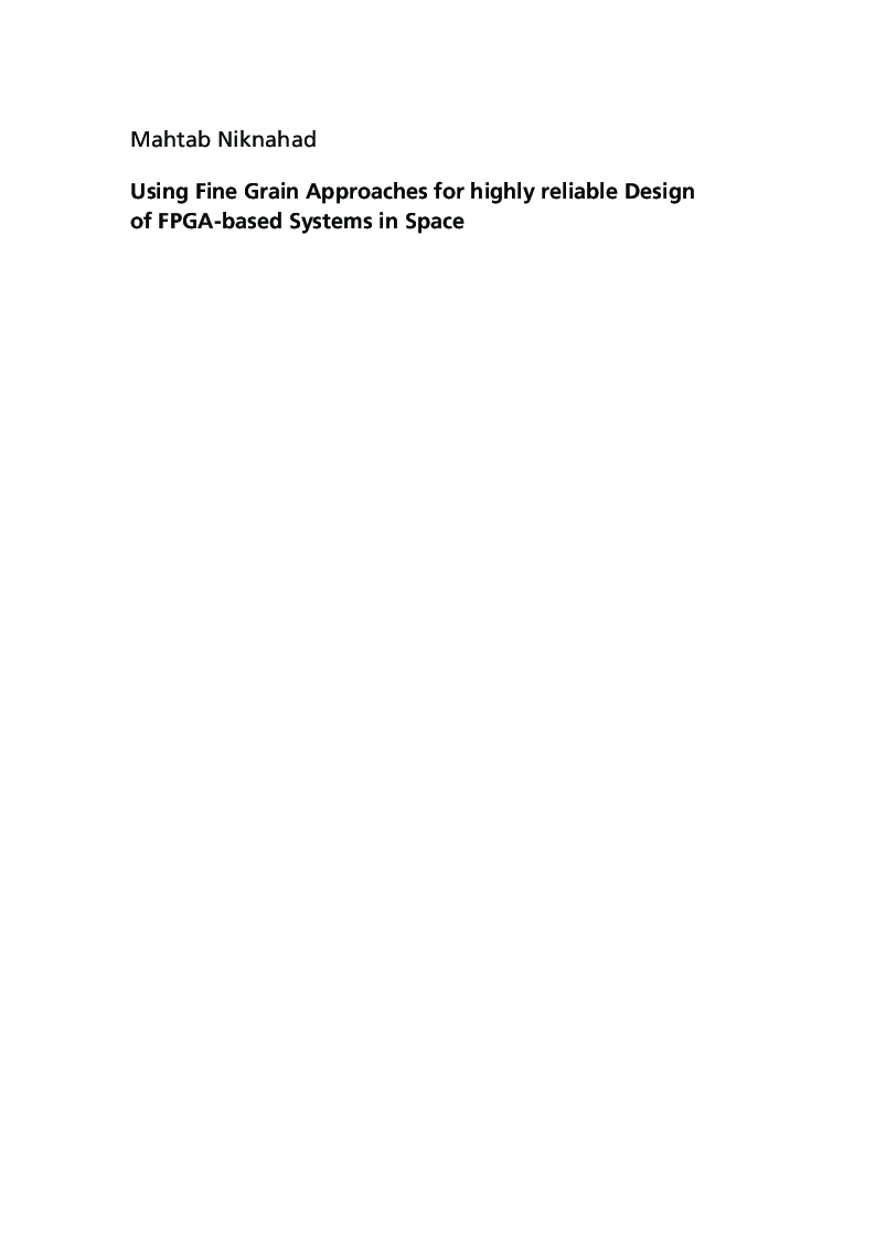 Using Fine Grain Approaches For Highly Reliable Design Of FPGA-based Systems In Space - Page 3