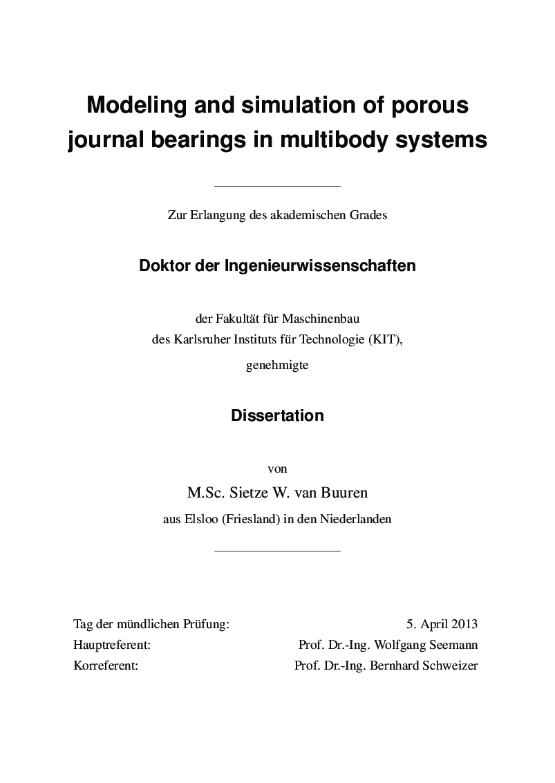Modeling And Simulation Of Porous Journal Bearings In Multibody Systems - Page 4