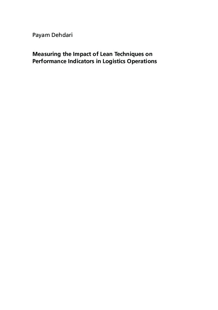 Measuring The Impact Of Lean Techniques On Performance Indicators In Logistics Operations - Page 3