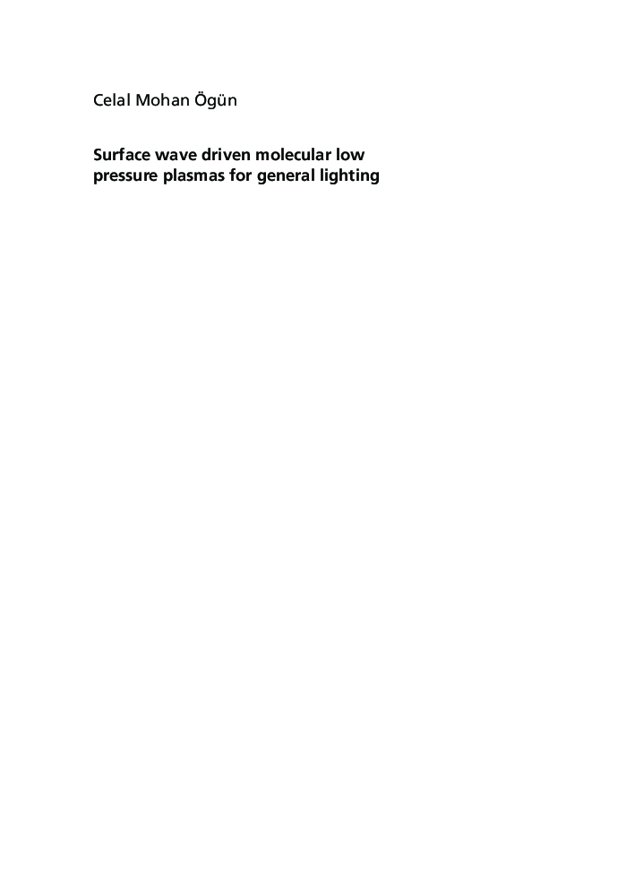 Surface Wave Driven Molecular Low Pressure Plasmas For General Lighting - Page 3