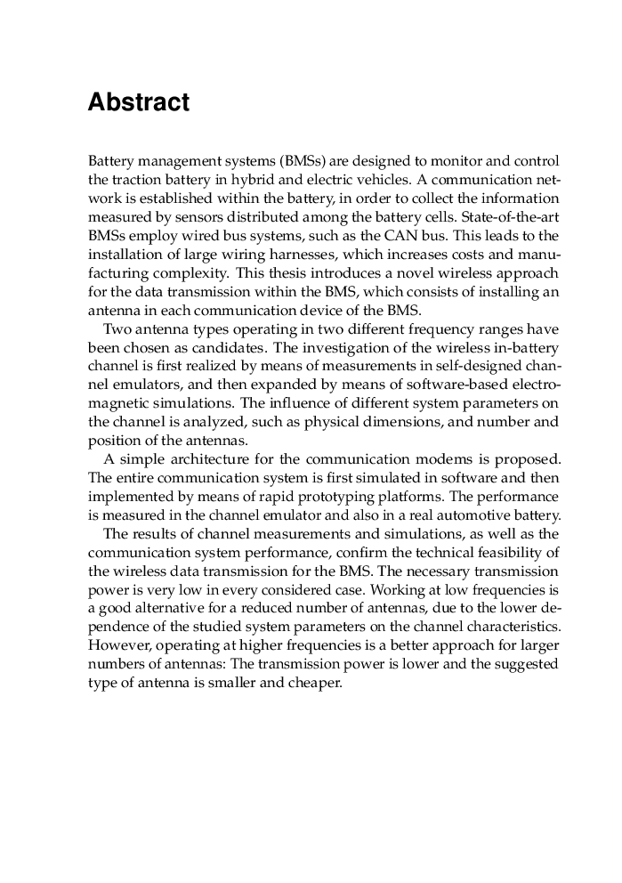 Wireless Data Transmission For The Battery Management System Of Electric And Hybrid Vehicles - Page 4