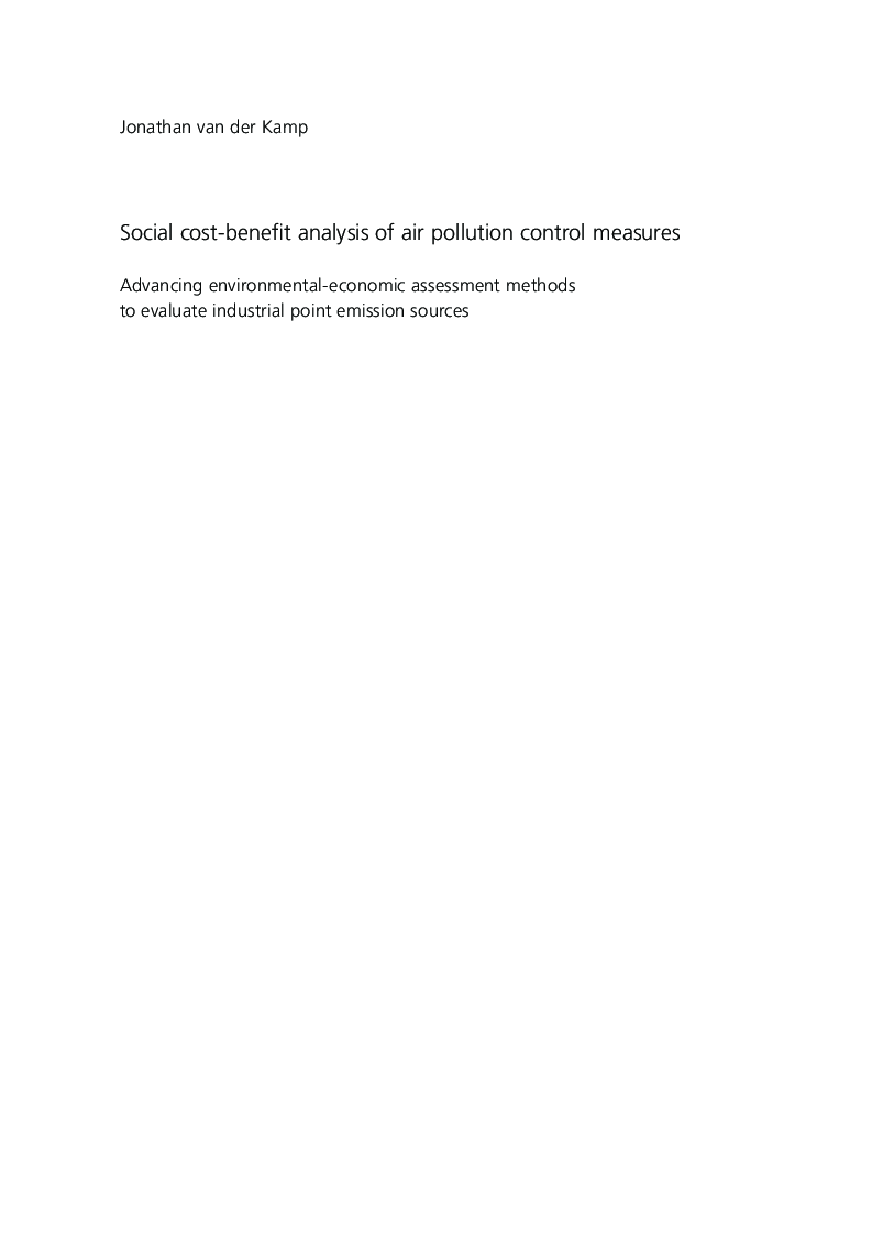 Social Cost-Benefit Analysis Of Air Pollution Control Measures - Page 3