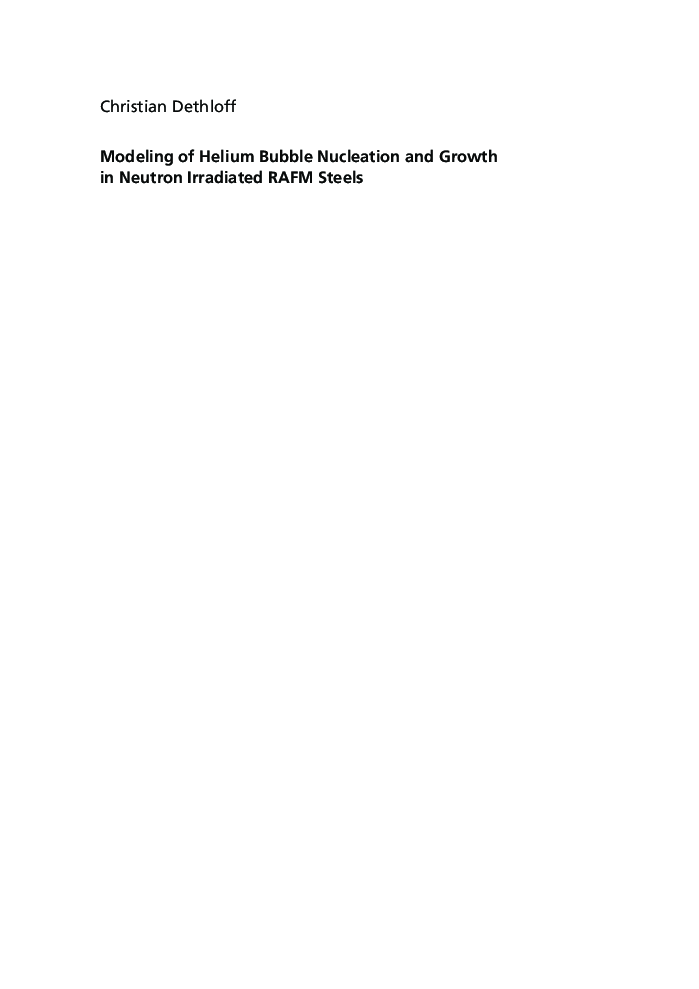 Modeling Of Helium Bubble Nucleation And Growth In Neutron Irradiated Rafm Steels - Page 3