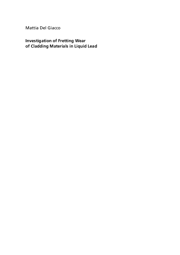Investigation Of Fretting Wear Of Cladding Materials In Liquid Lead - Page 3