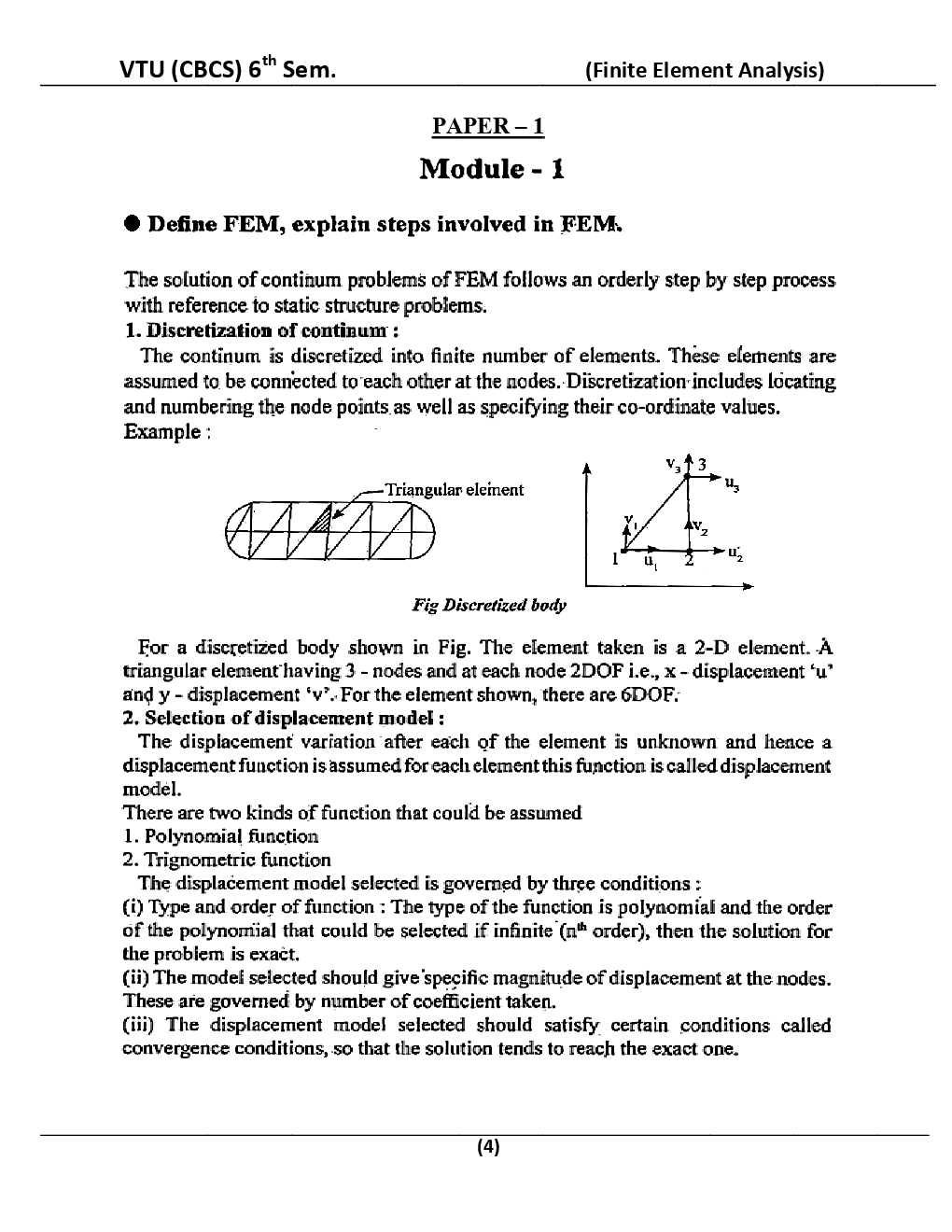 Finite Element Analysis For VTU BE 6th Sem Mechanical Engineering - Page 5