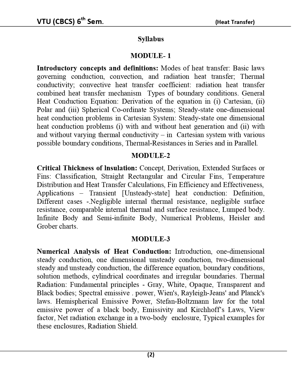 Heat Transfer For VTU BE 6th Sem Computer Science Engineering - Page 3