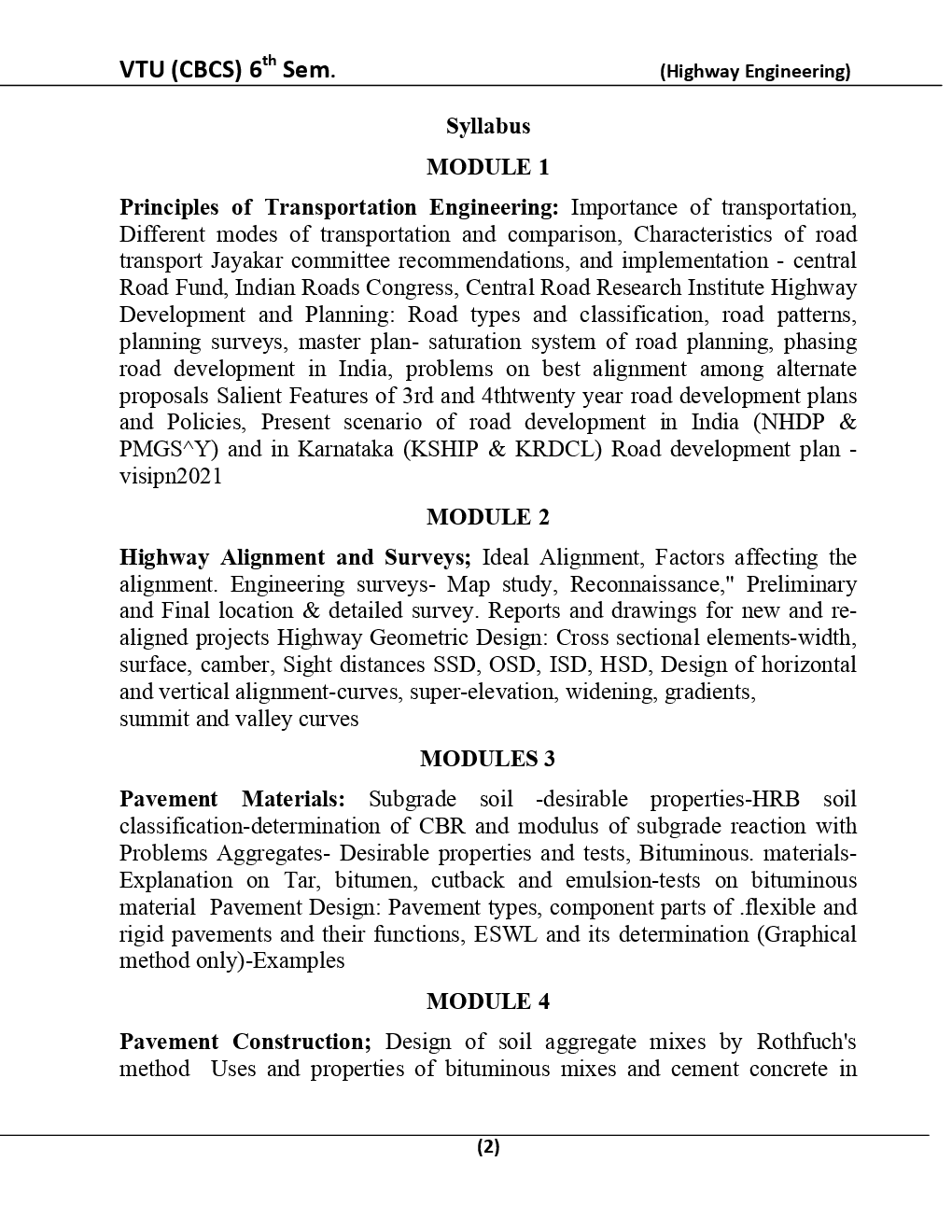 Highway Engineering For VTU BE 6th Sem Civil Engineering - Page 3