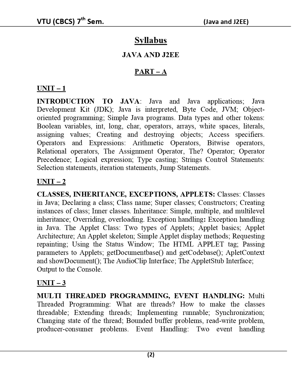 Java And J2EE For VTU BE 7th Sem Computer Science Engineering - Page 3