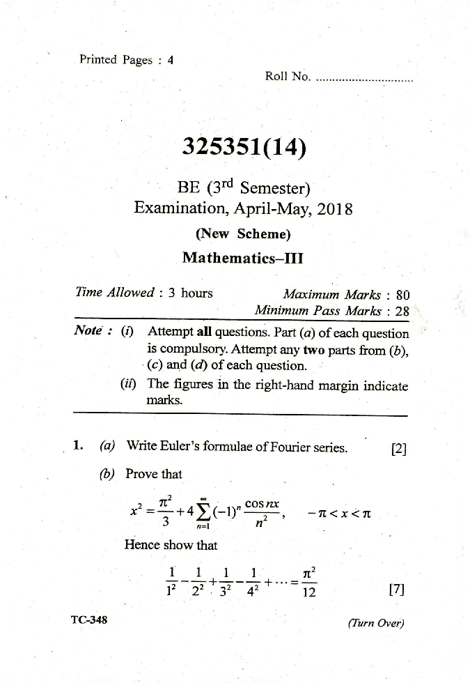 CSVTU Electrical & Electronics Engineering Previous Year Question Paper All Semester 2018 - Page 2