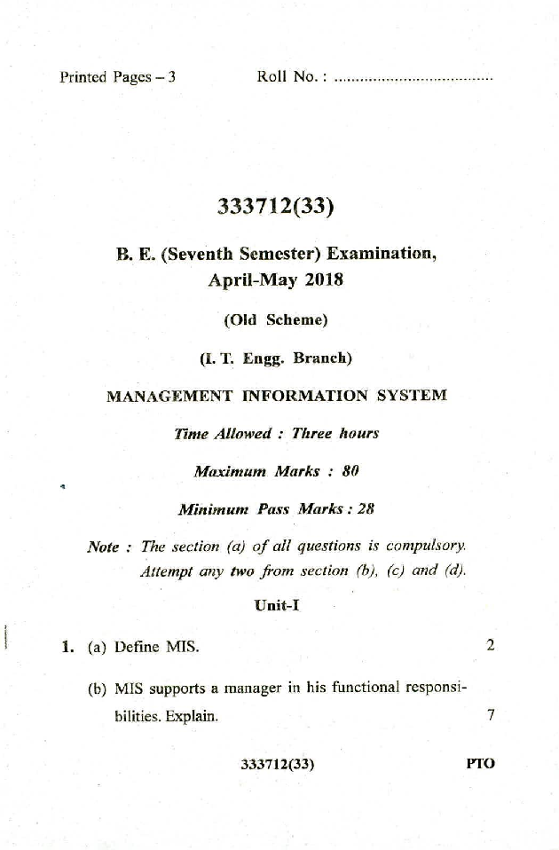 CSVTU Mechanical Engineering Previous Year Question Paper All Semester 2018 - Page 2