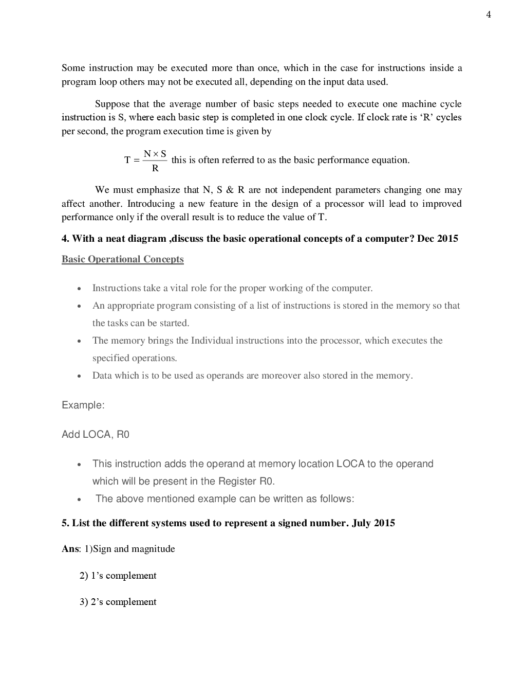 VTU  Computer Organization Question With Solution B.E. 3rd Semester Computer Science Engineering - Page 5