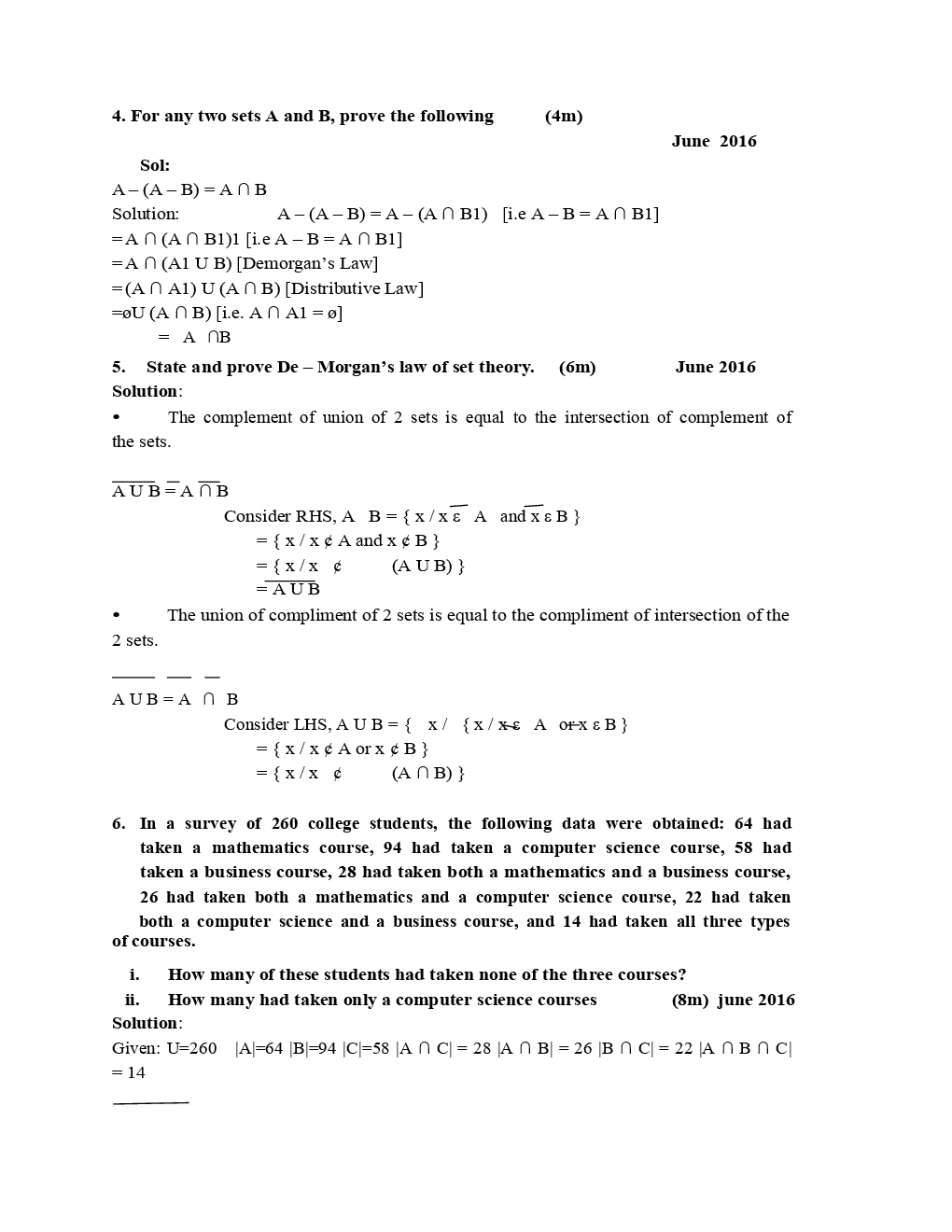 VTU  Discrete Mathematical Structures Question With Solution  B.E. 3rd Semester Computer Science  Engineering - Page 3