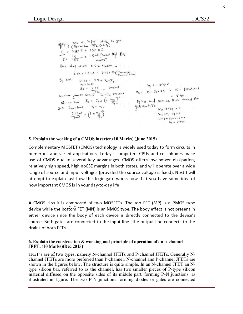 VTU Analog And Digital Electronics Question With Solution B.E. 3rd Semester Computer Science Engineering - Page 5