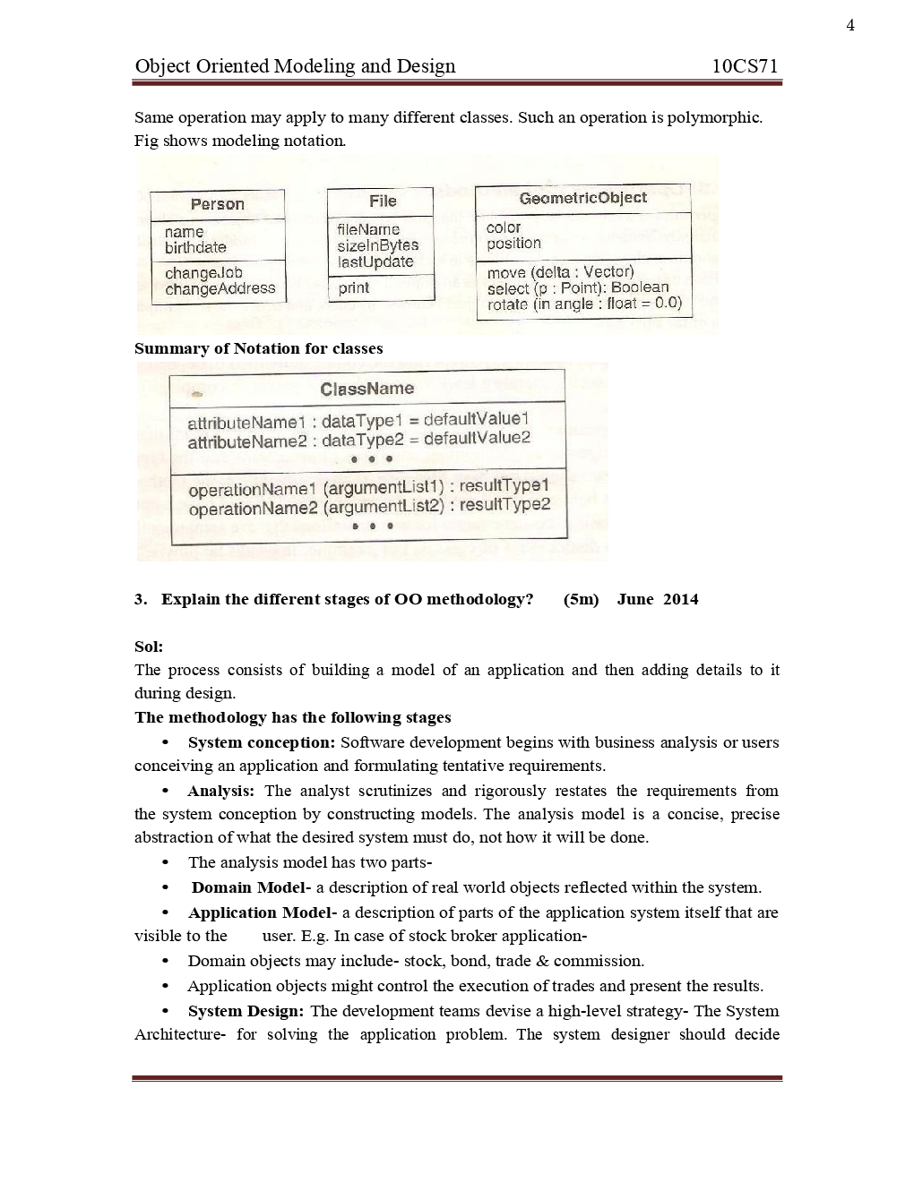 VTU Object - Oriented Modling And Design  Question With Solution B.E. 7th Semester Computer Science Engineering - Page 5