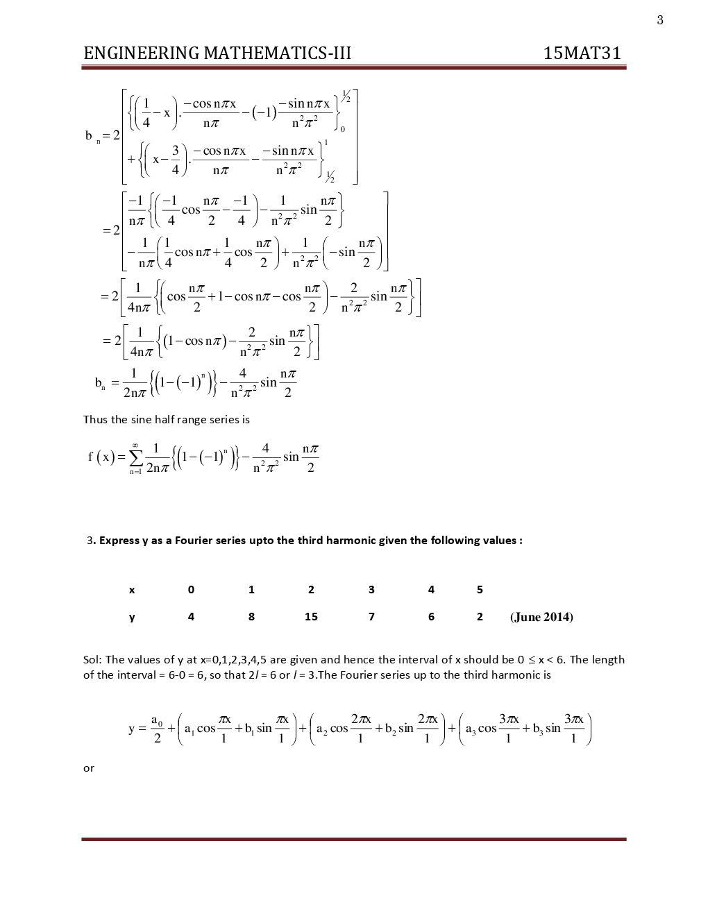 VTU   Engineering Mathematics - III  Question With Solution B.E. 3rd Semester Electrical And Electronic Engineering - Page 4