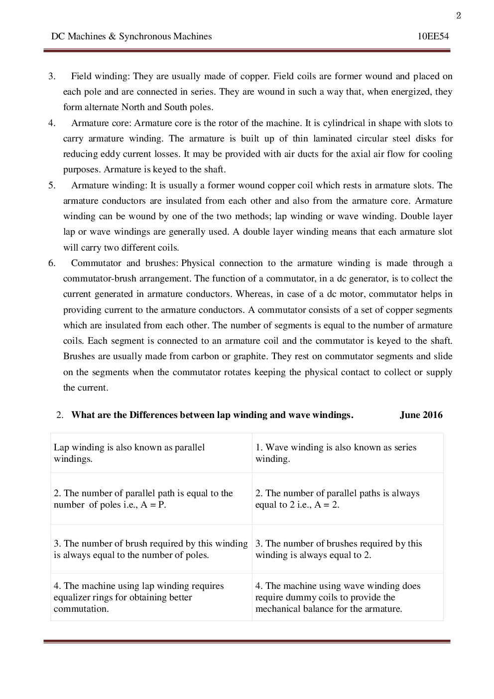 VTU  DC Machines Synchronous Machines - Question With  Solution B.E. 5th Semester Electrical And Electronic Engineering - Page 3