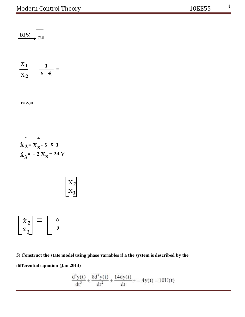 VTU  Modern Control Theory Question With Solution B.E. 5th Semester Electrical And Electronic Engineering - Page 5