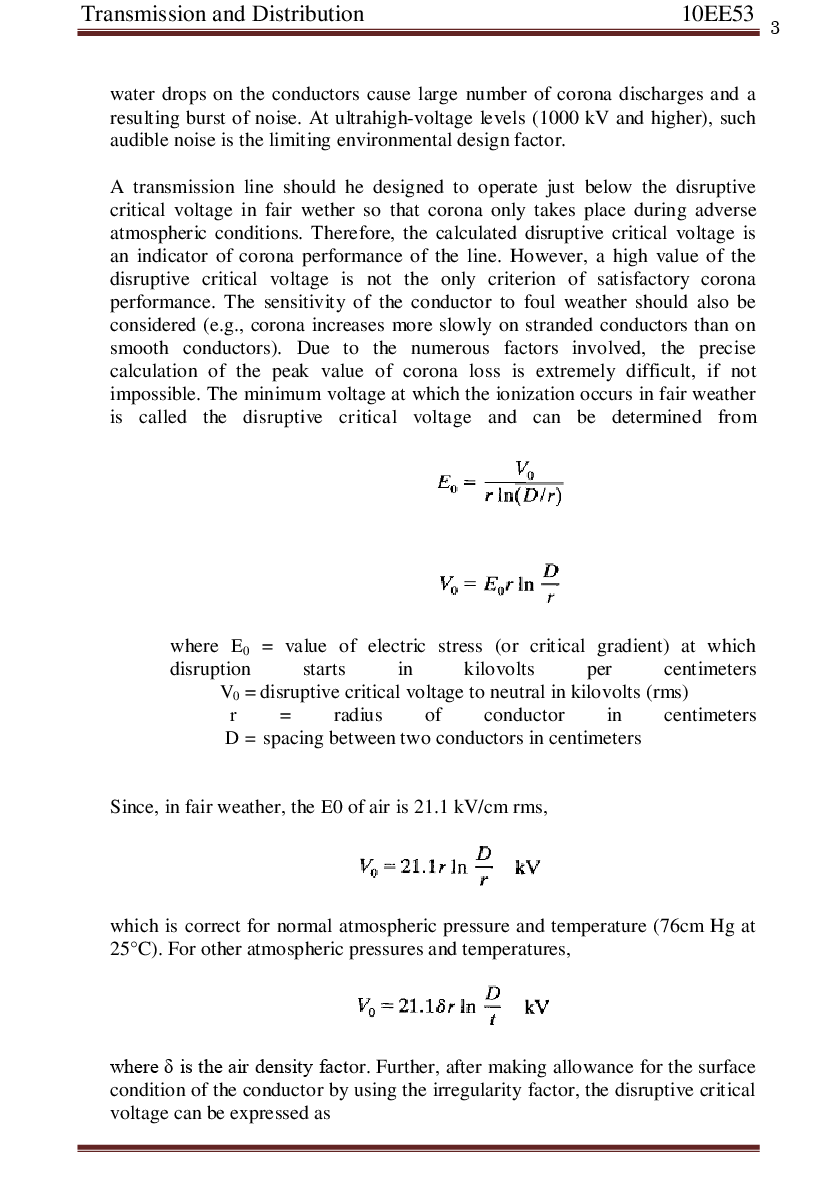 Download VTU B.E. EEE 5th Sem Transmission And Distribution Question
