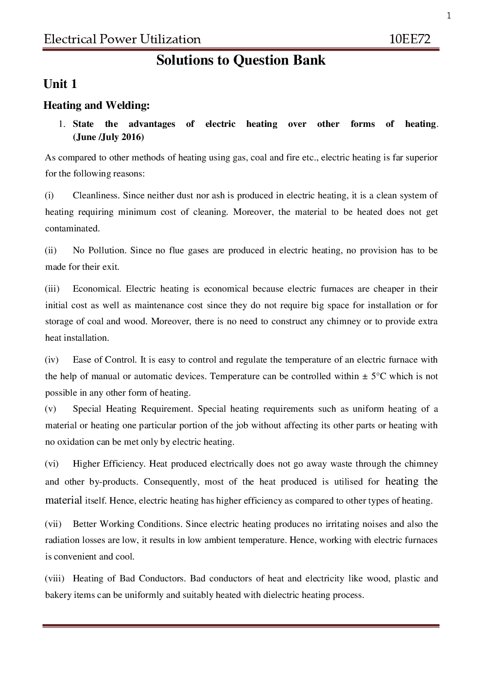 VTU Electrical Power Utilization Question With Solution B.E. 7th Electrical And Electronic Engineering - Page 2