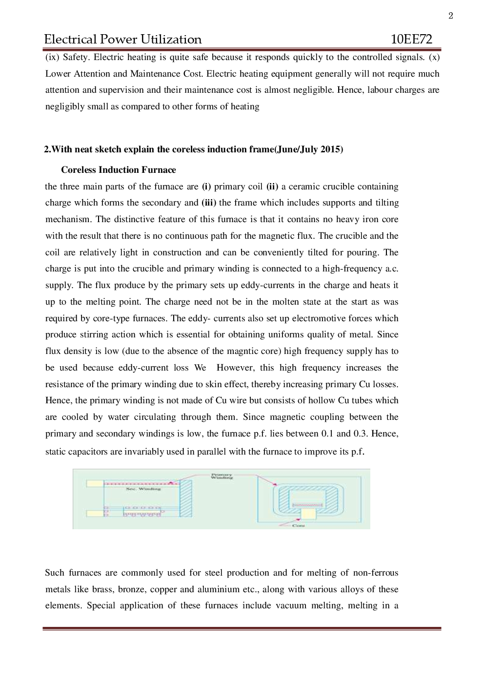 VTU Electrical Power Utilization Question With Solution B.E. 7th Electrical And Electronic Engineering - Page 3