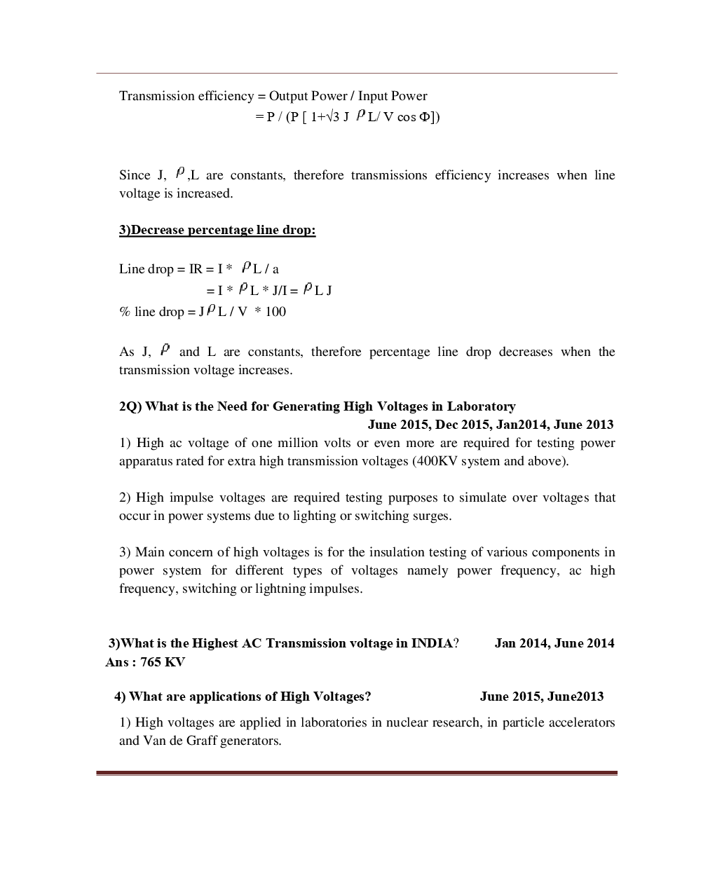 VTU High Voltage Engineering  Question With Solution B.E. 7th Semester Electrical And Electronic Engineering - Page 3