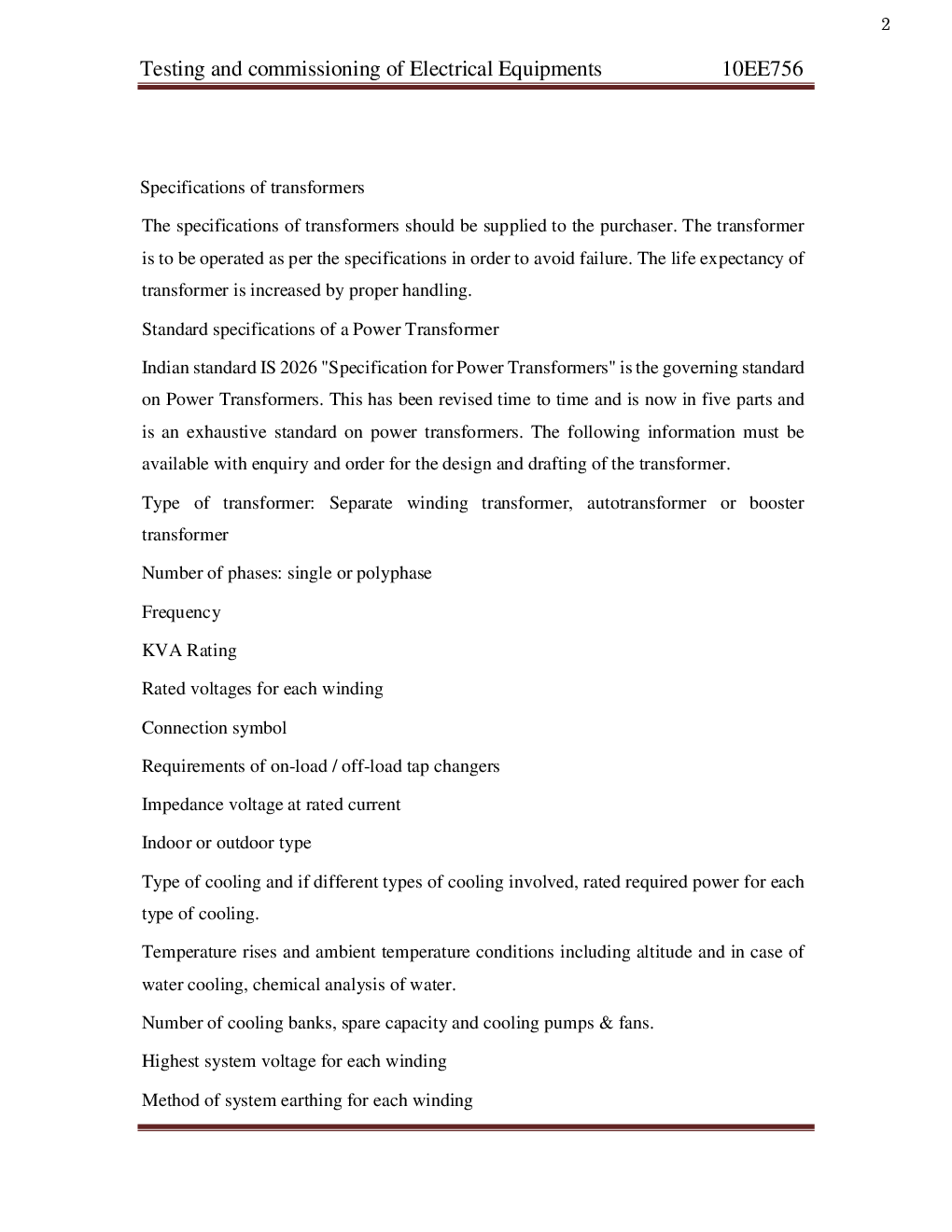 VTU Testing And Commissioning Of Electrical  Equipment Question With Solution B.E. 7th Semester Electrical And Electronic Engineering - Page 3