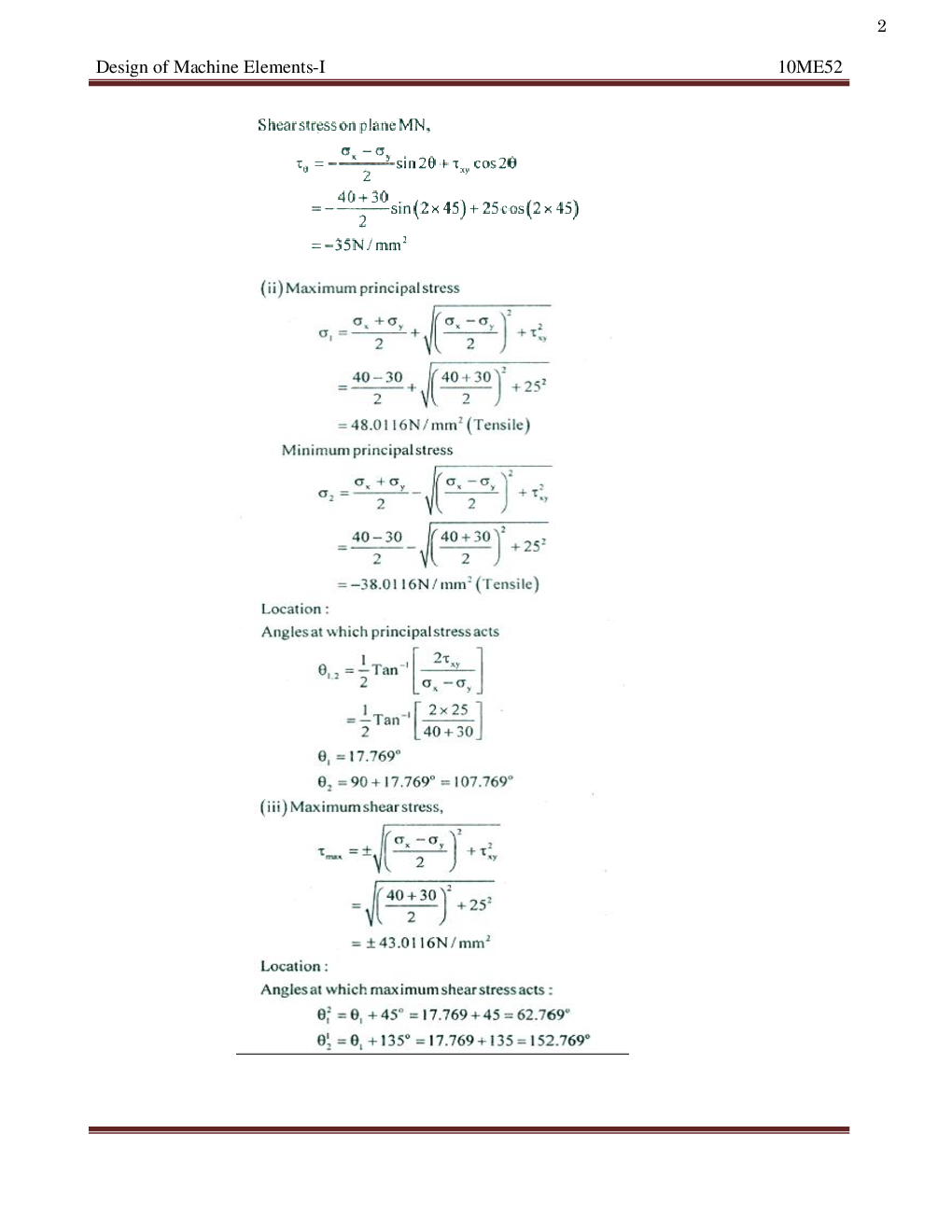 VTU  Design Of Machine Elements-I Questions With Solution B.E. 5th Semester Mechanical Engineering - Page 3