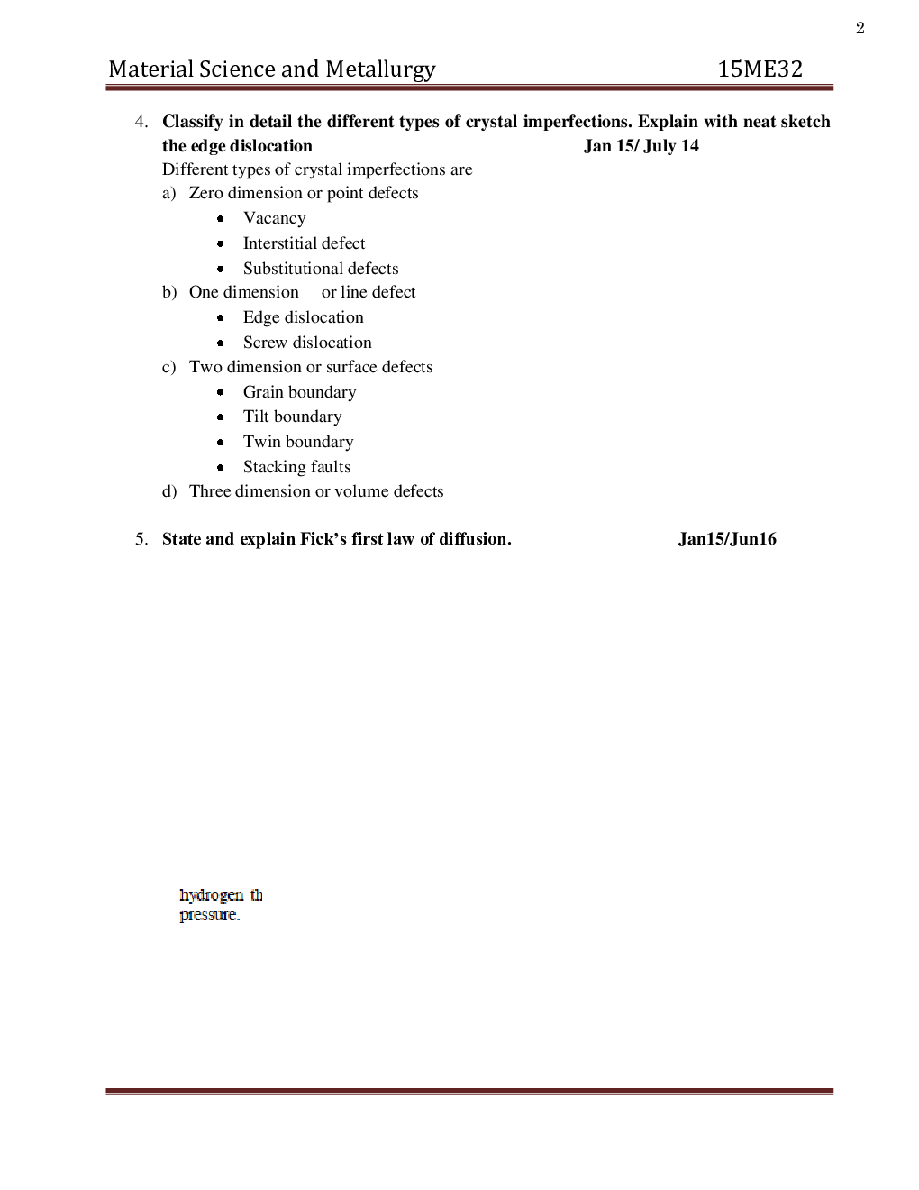 VTU  Materials Science Question With Solution  B.E. 3rd Semester Mechanical Engineering - Page 3