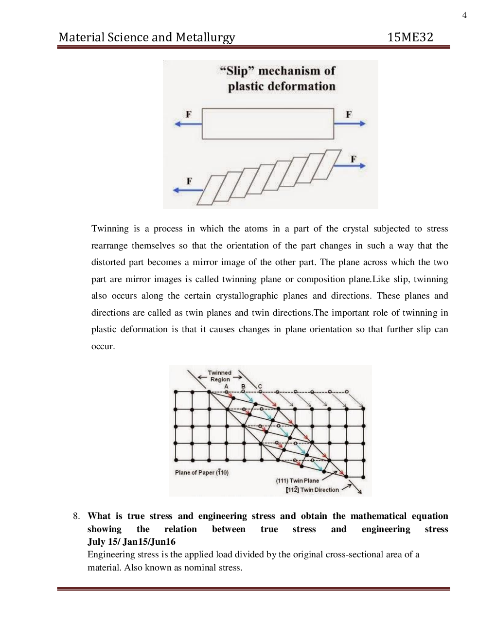 VTU  Materials Science Question With Solution  B.E. 3rd Semester Mechanical Engineering - Page 5