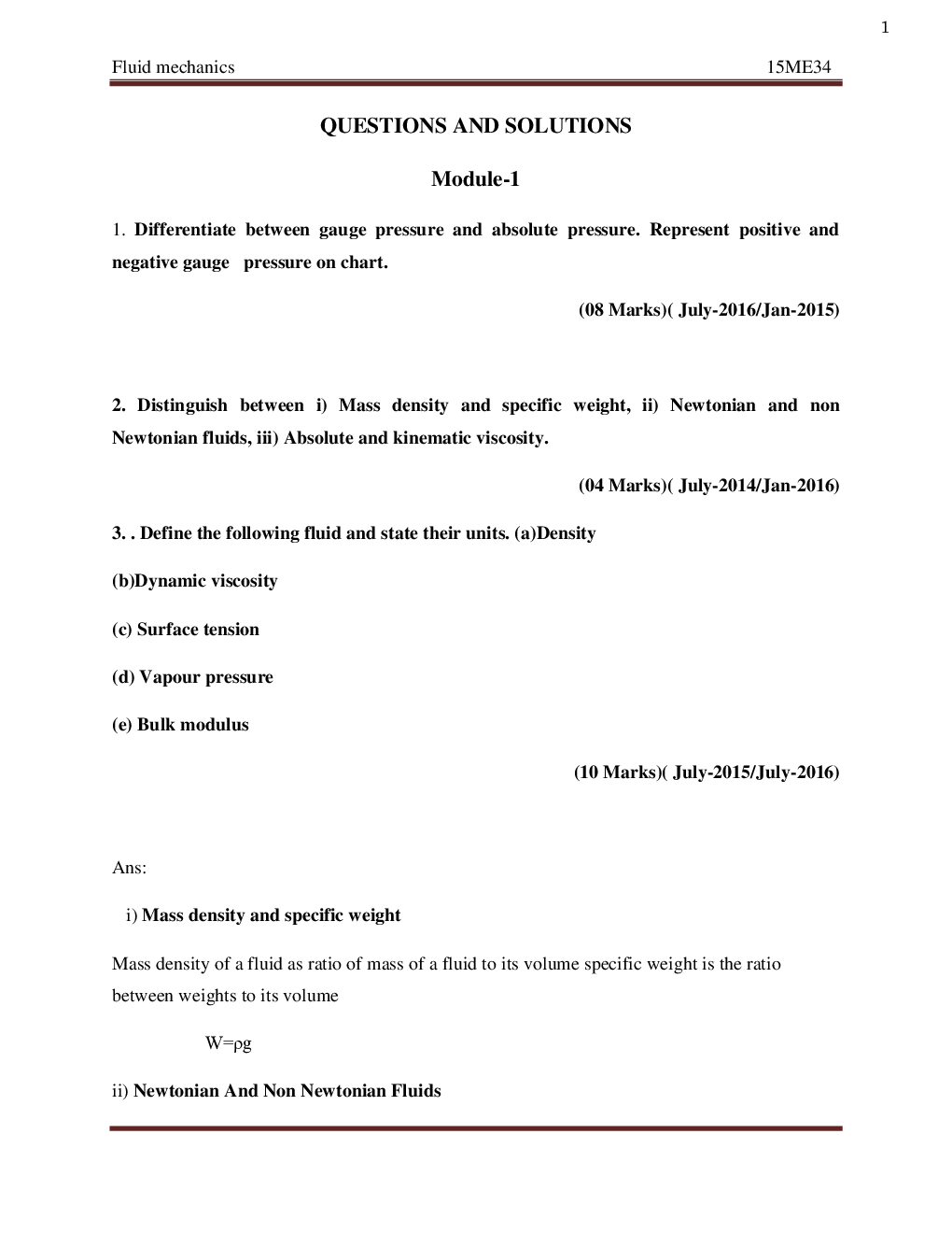 VTU Mechanics Of Materials Question With Solution B.E.  3rd Semester  Mechanical Engineering - Page 2