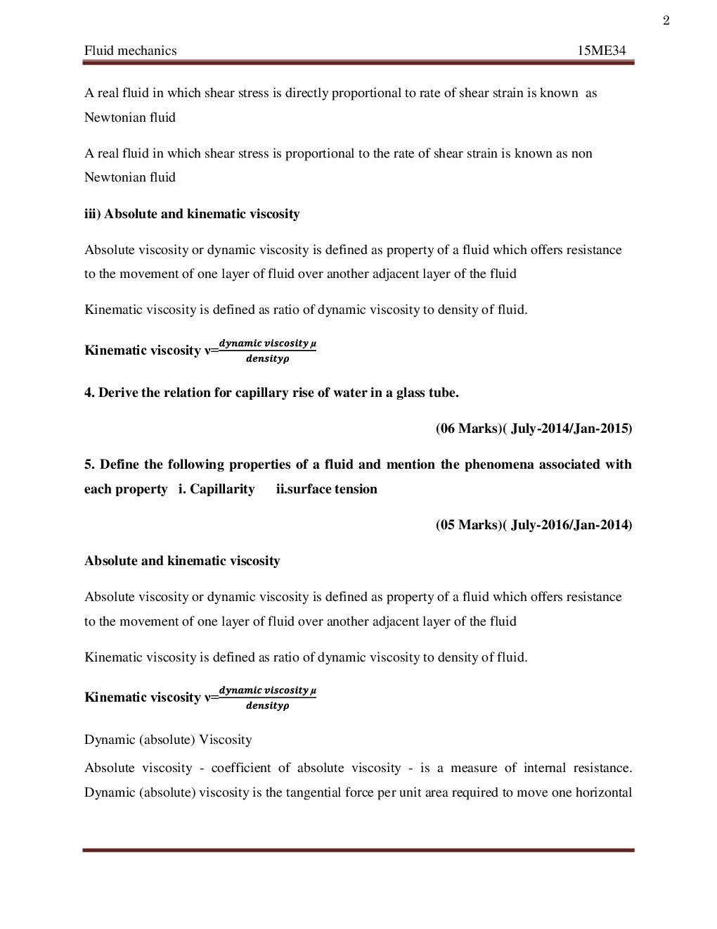 VTU Mechanics Of Materials Question With Solution B.E.  3rd Semester  Mechanical Engineering - Page 3