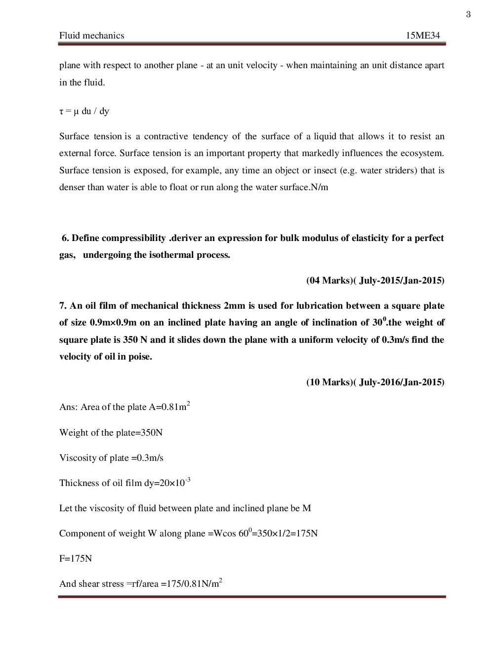 VTU Mechanics Of Materials Question With Solution B.E.  3rd Semester  Mechanical Engineering - Page 4