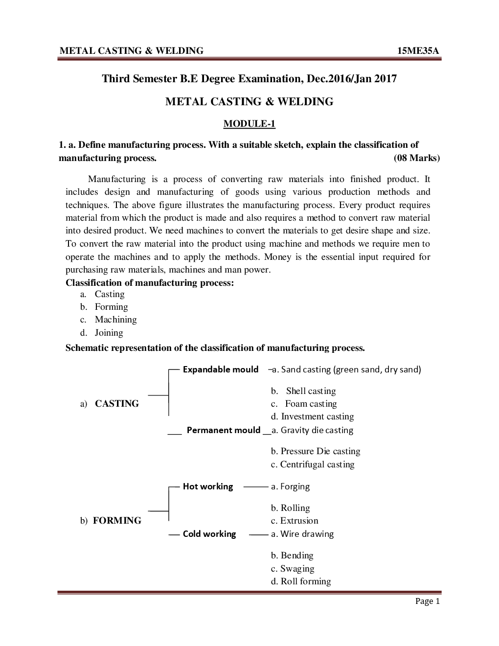 VTU Metal Casting And Welding Question With Solution B.E. 3rd Semester Part-2 - Page 2