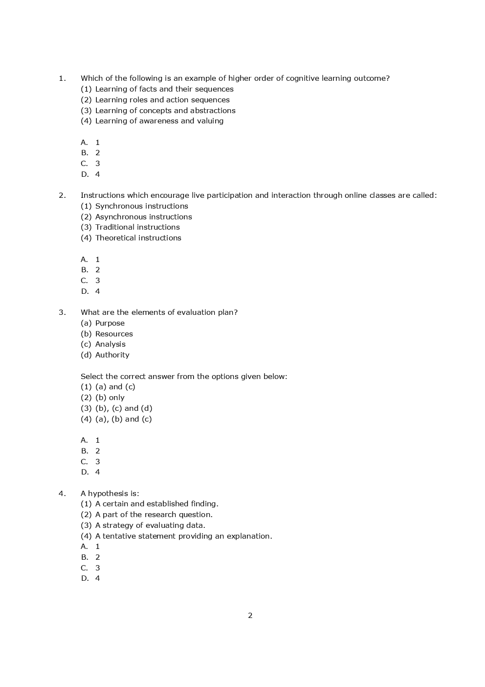 UGC NET Previous Paper With Answer Paper-I (Evening) June 2019 - Page 2