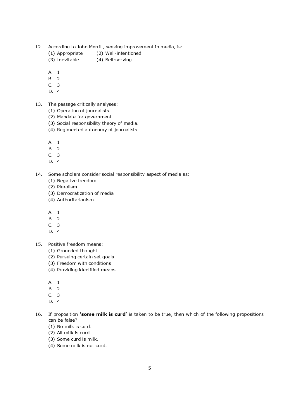 UGC NET Previous Paper With Answer Paper-I (Evening) June 2019 - Page 5