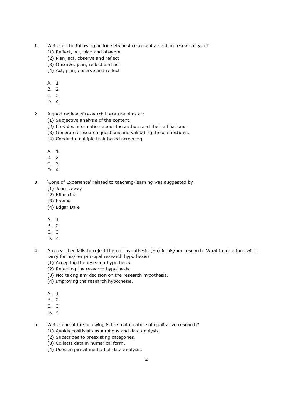 UGC NET Previous Paper With Answer Paper-I (Morning) June 2019 - Page 2
