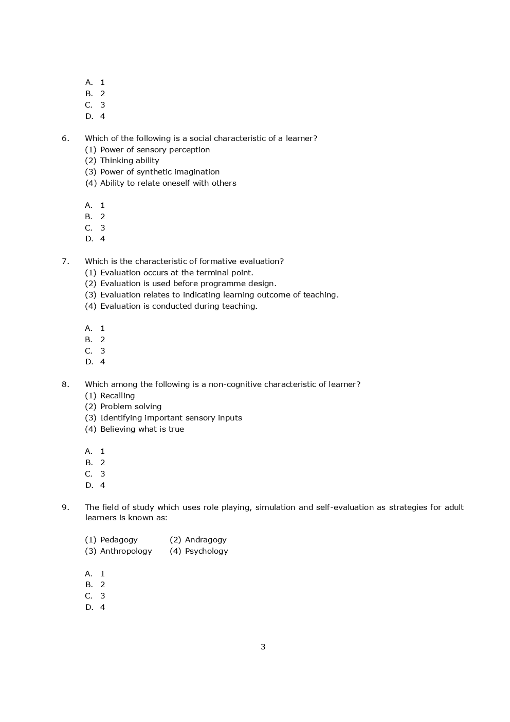 UGC NET Previous Paper With Answer Paper-I (Morning) June 2019 - Page 3