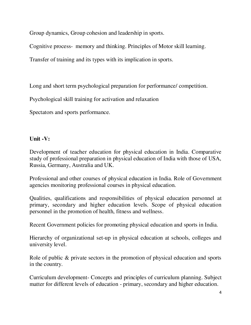 UGC NET Physical Education Syllabus 2019 - Page 5