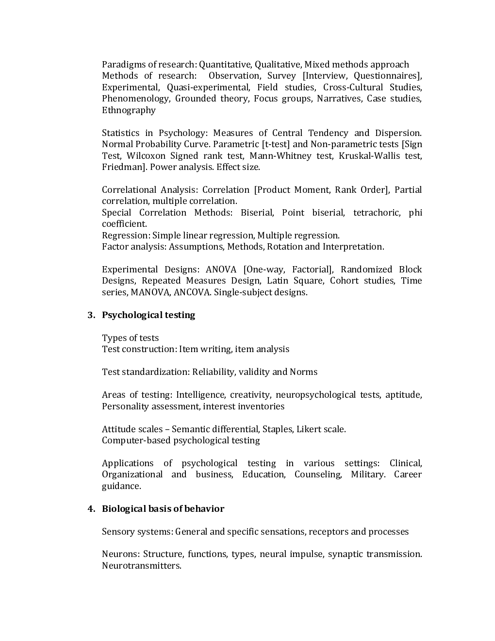 UGC NET Psychology Syllabus 2019 - Page 3