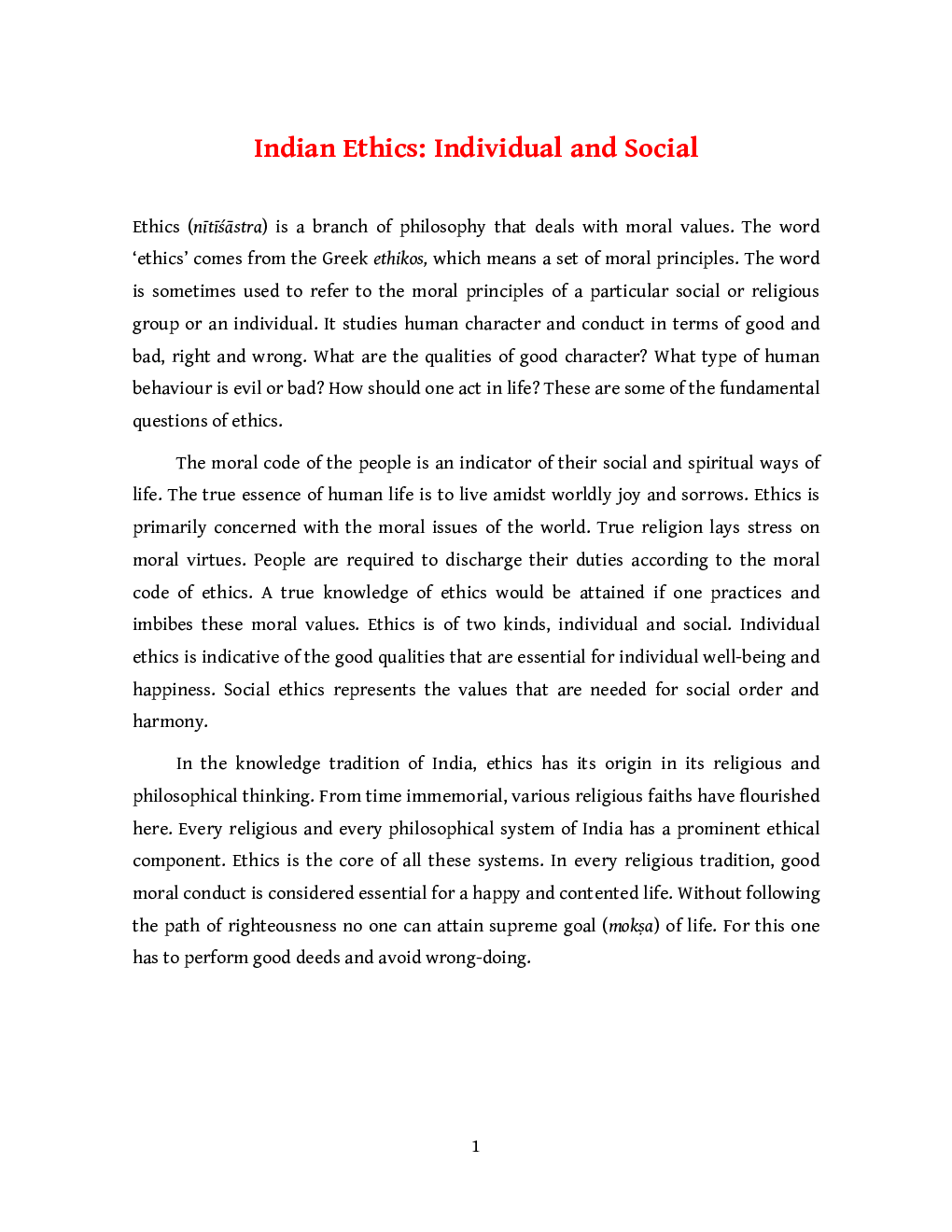 UGC NET Indian Ethics-Individual And Social Study Material For Philosophy - Page 2