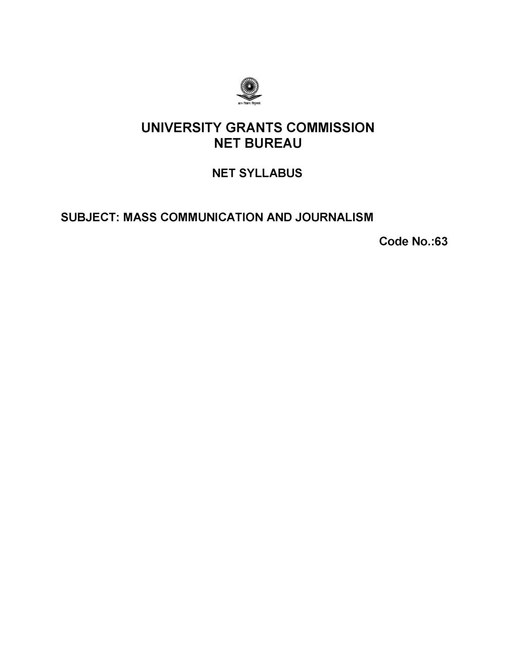 UGC NET Mass Communication And Journalism Syllabus 2019 - Page 2