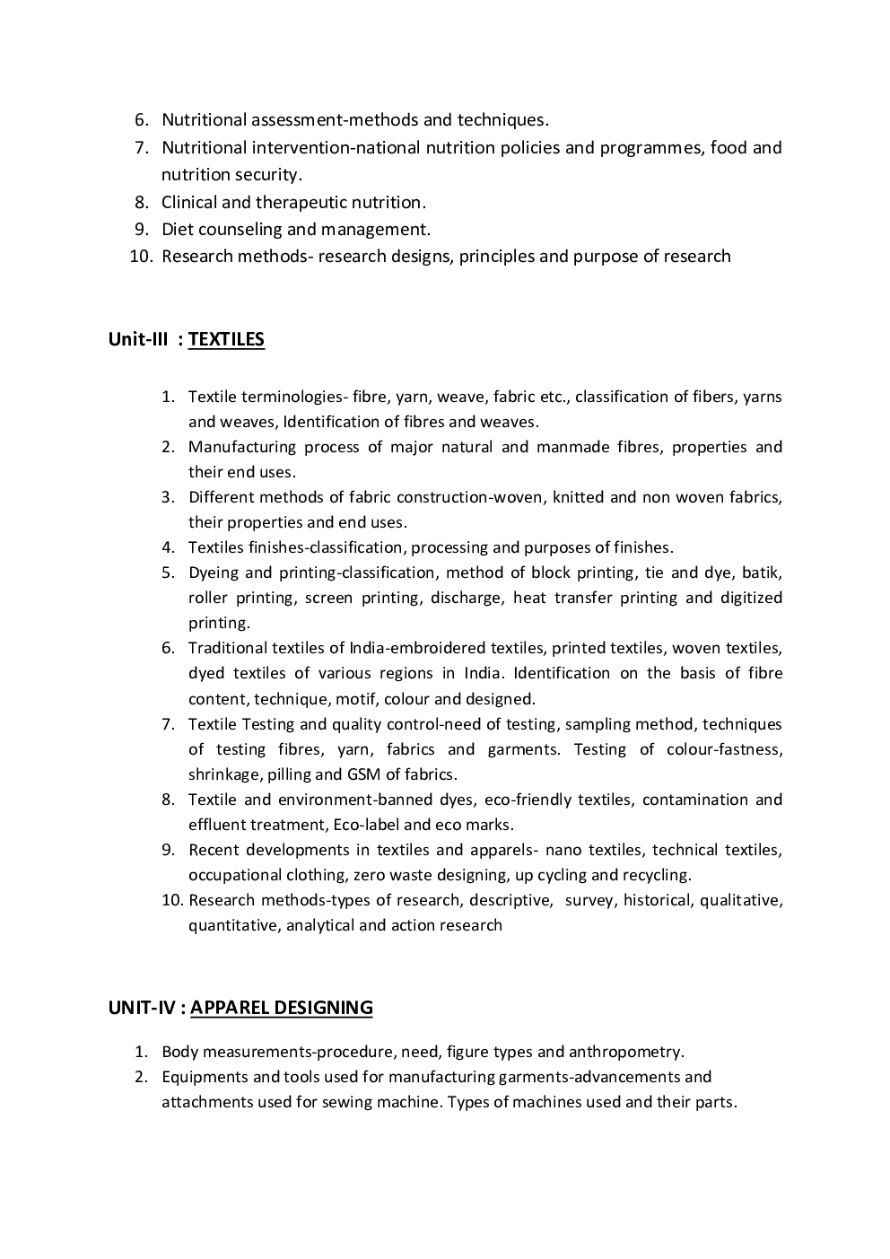 UGC NET Home Science Syllabus  2019 - Page 3