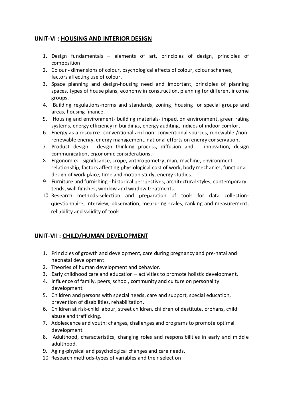 UGC NET Home Science Syllabus  2019 - Page 5