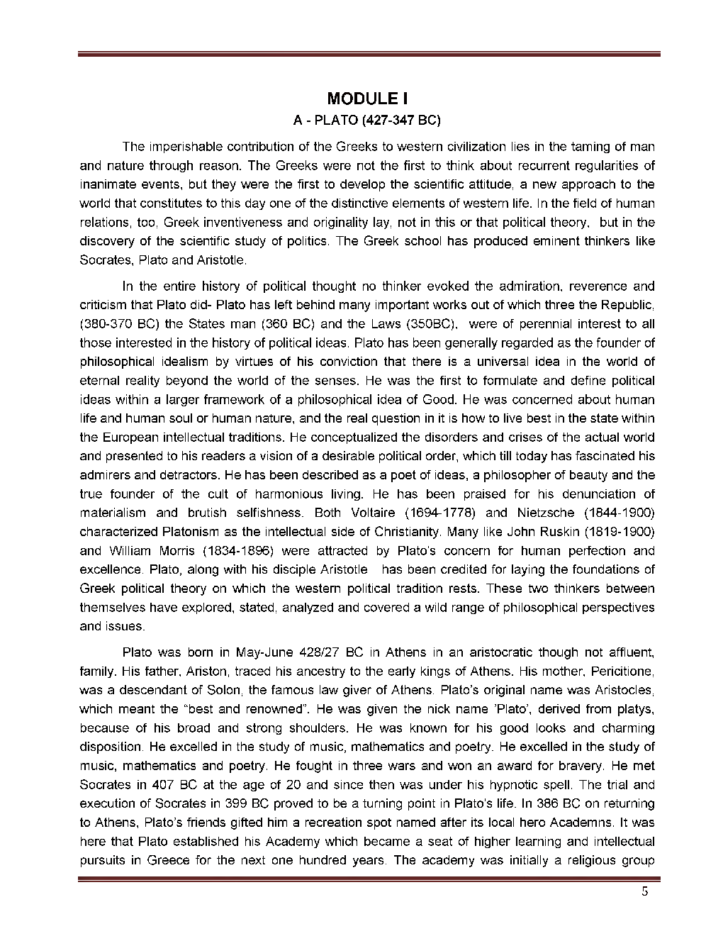 UGC NET Western Political Thought Study Material For Political Science - Page 5