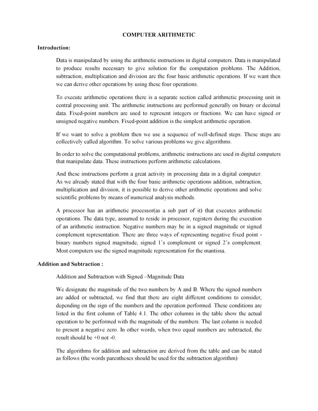 UGC NET  Computer Arithmatics Study Material For Computer Science - Page 2